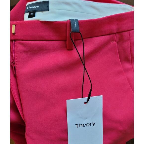 NWT Theory Hot Pink Trousers Suit Pants Size 00 - Picture 5 of 15
